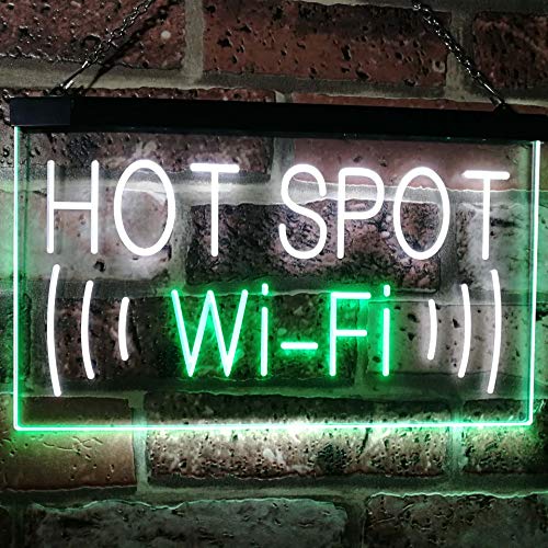 Internet Hot Spot Wi-Fi Dual LED Neon Light Sign